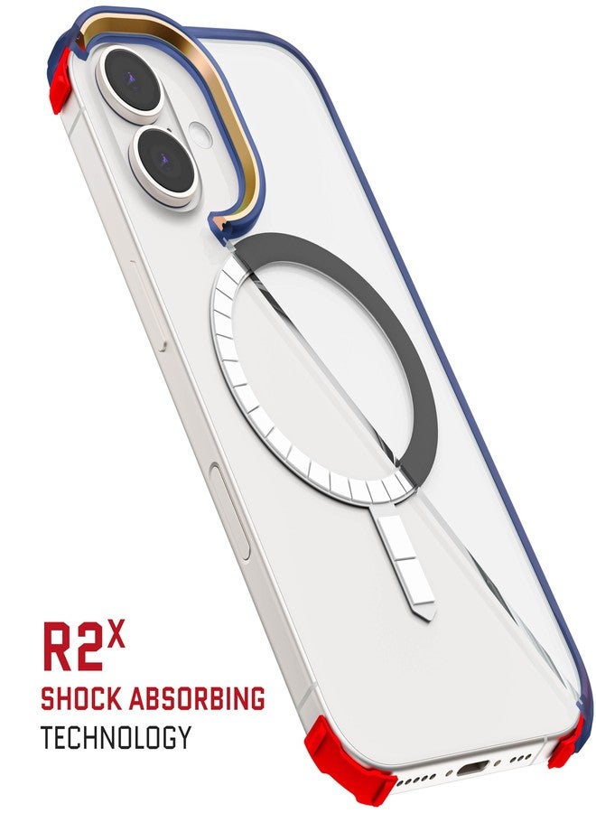 جوستك جوستيك - غطاء شفاف مخفي لهاتف آيفون 16، متوافق مع ملحقات ماج سيف، غطاء هاتف سيليكون مقاوم للصدمات بتصميم بسيط، 6.1 بوصة، أزرق - Image 4