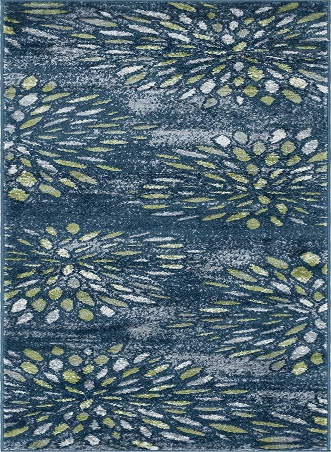 Unique Loom Sumter Collection Area Rug - Rhett (2' 7" x 10' Runner, Navy Blue/ Ivory) - Image 2