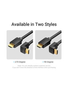 فينشن كابل HDMI بزاوية قائمة 270 درجة من VENTION بطول 5 أمتار باللون الأسود، طراز AAQBJ  - Image 4