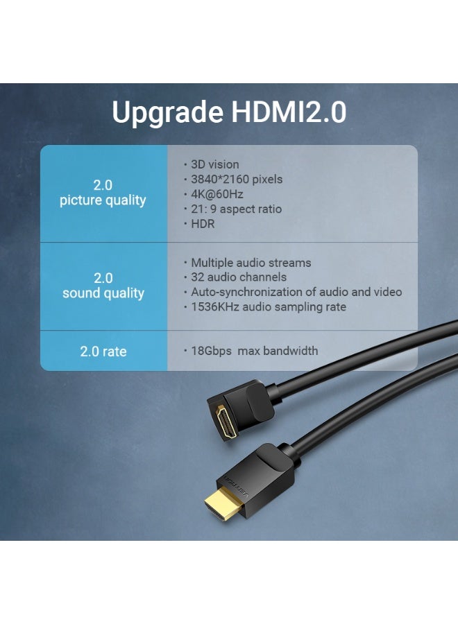 VENTION HDMI Right Angle  Cable 270 Degree Black Model - Image 3