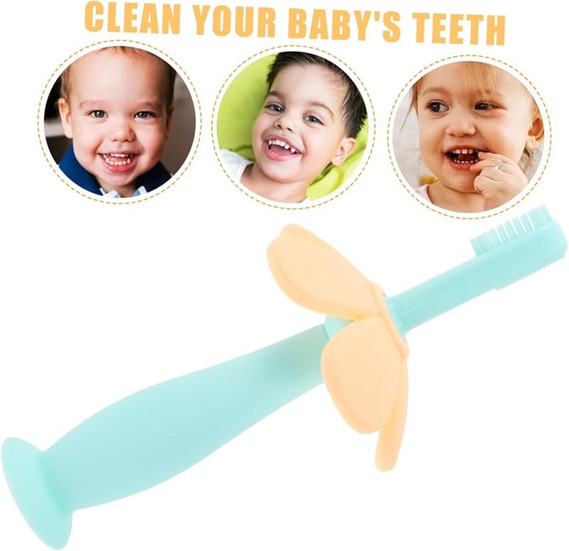 Manual Kids Toothbrush With Silicone Baffle Fine Bristles Easy Grip Safe For Boys Girls Gums - Image 5