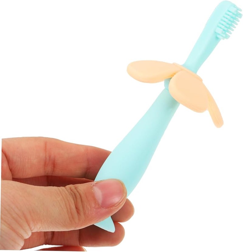 Manual Kids Toothbrush With Silicone Baffle Fine Bristles Easy Grip Safe For Boys Girls Gums - Image 3