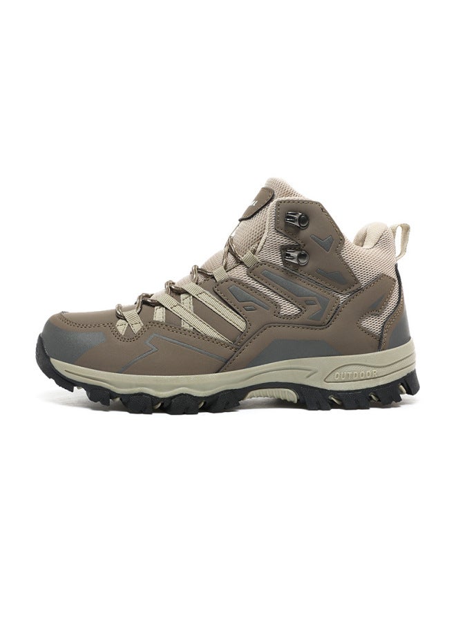 Popular Large Size New Men's Shoes  Shoes Couples High-top Leather Outdoor  Cross-country Shoes