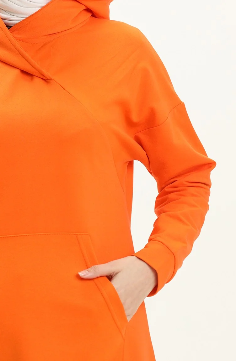 Sefa Merve Kangaroo Pocket Sports Tunic 3032-10 Orange