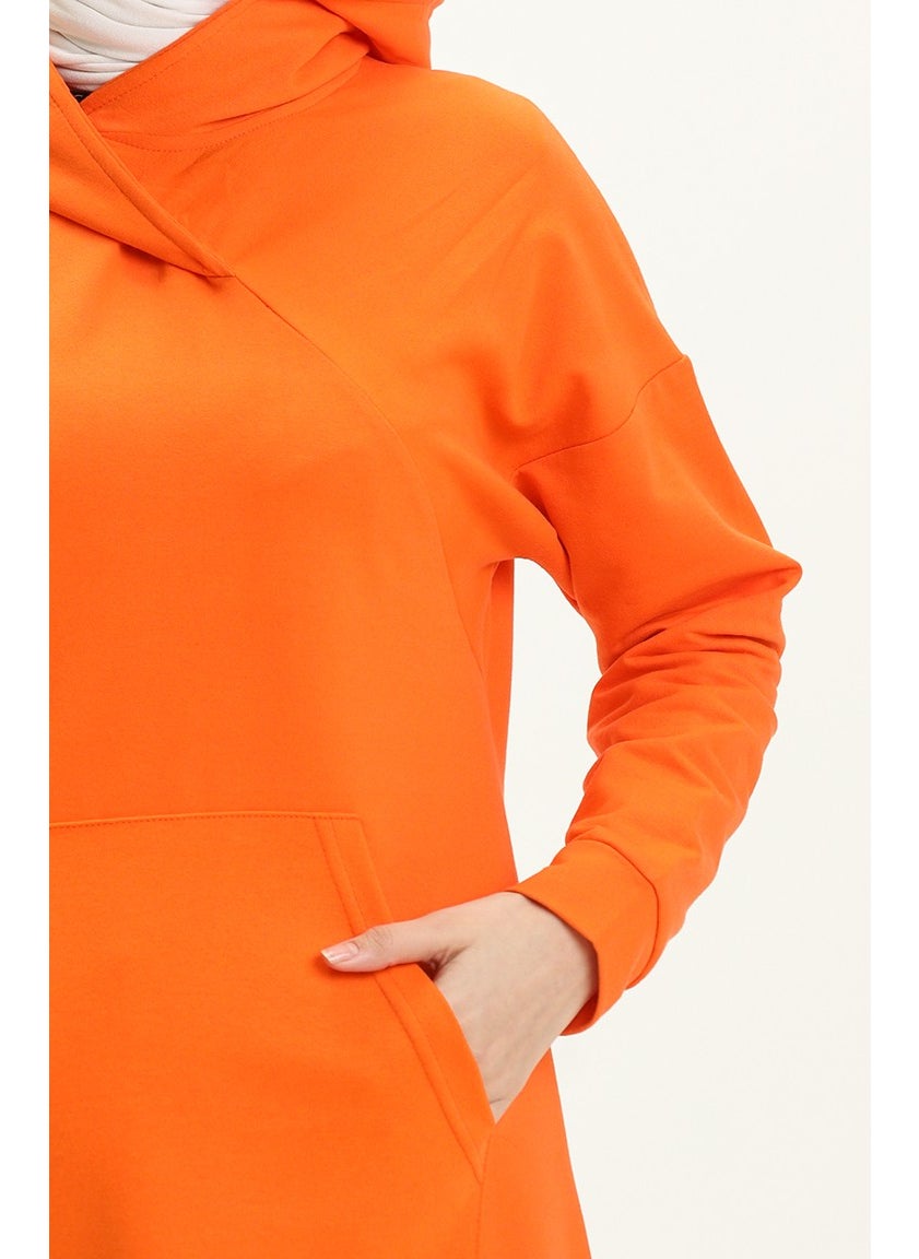 Sefa Merve Kangaroo Pocket Sports Tunic 3032-10 Orange  - Image 4