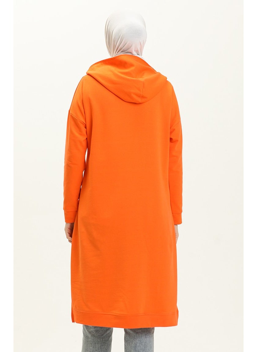 Sefa Merve Kangaroo Pocket Sports Tunic 3032-10 Orange  - Image 5