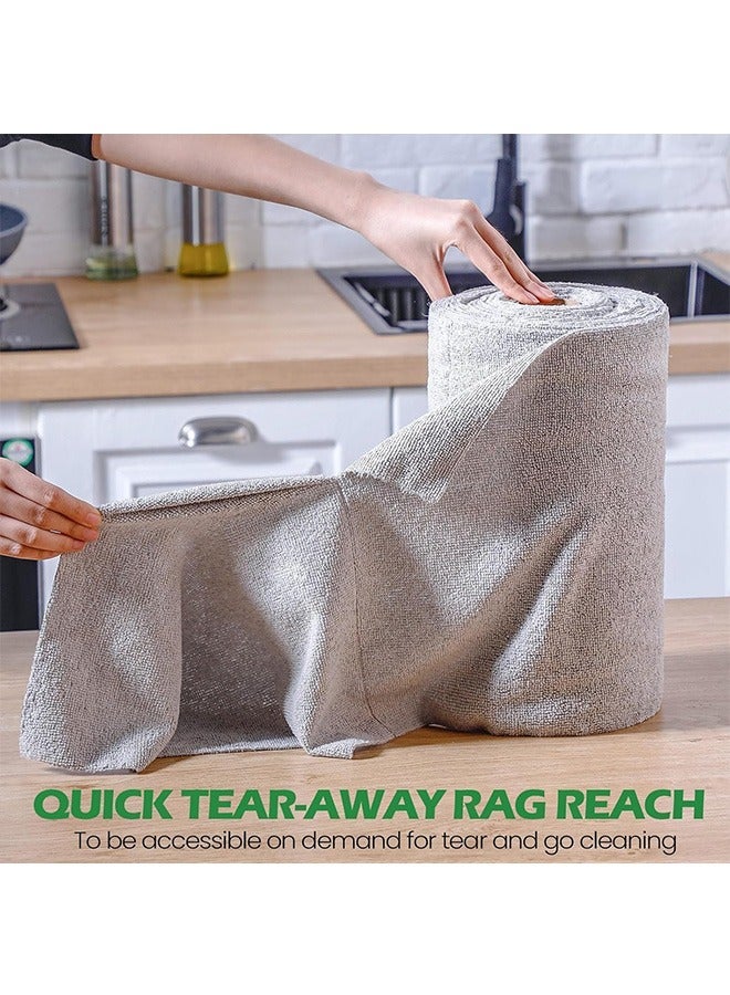 50 Pack Thickened Microfiber Cleaning Cloth Roll Tear Away Towels 12 x 12 inch Reusable Kitchen Towels Microfiber Towels Roll Dishcloths Reusable Washable Rags for Car, House, Kitchen, Garage, Wet - Image 3