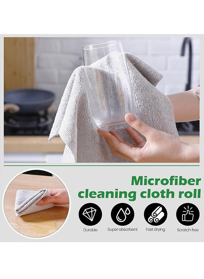 50 Pack Thickened Microfiber Cleaning Cloth Roll Tear Away Towels 12 x 12 inch Reusable Kitchen Towels Microfiber Towels Roll Dishcloths Reusable Washable Rags for Car, House, Kitchen, Garage, Wet - Image 4