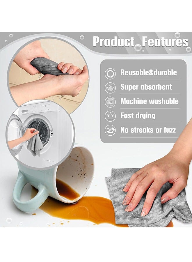 50 Pack Thickened Microfiber Cleaning Cloth Roll Tear Away Towels 12 x 12 inch Reusable Kitchen Towels Microfiber Towels Roll Dishcloths Reusable Washable Rags for Car, House, Kitchen, Garage, Wet - Image 5