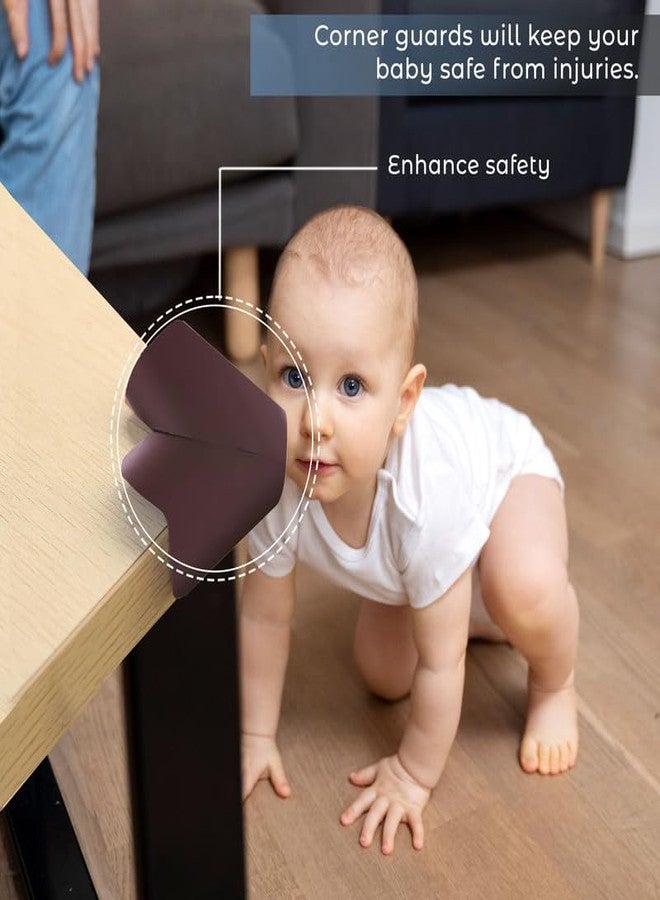Bembika Baby Safety Corner Protector, Baby Proofing Edge & Corner Guards L-Shaped Foam Acrylic Protector for Furniture Table Glass Corner Guards for Sharp Edges-(20 Pcs)(Brown) - Image 4