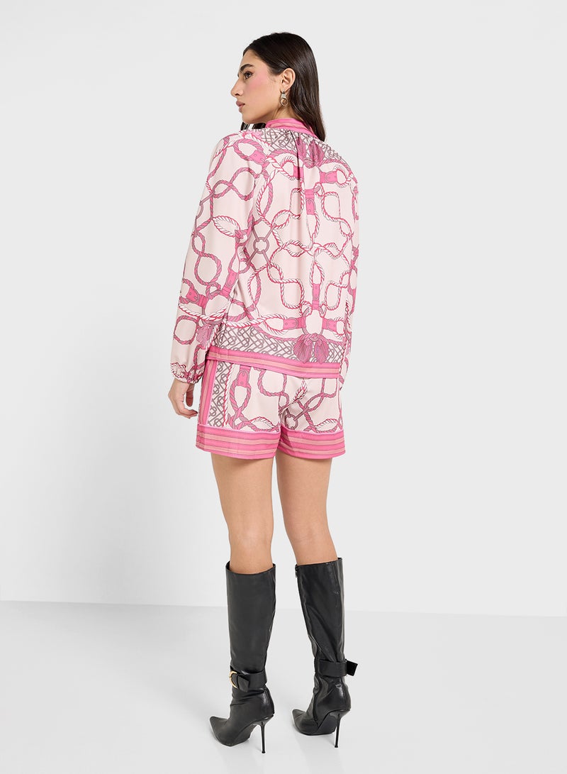 جينجر طقم ساتان بطبعة باروك - Image 2