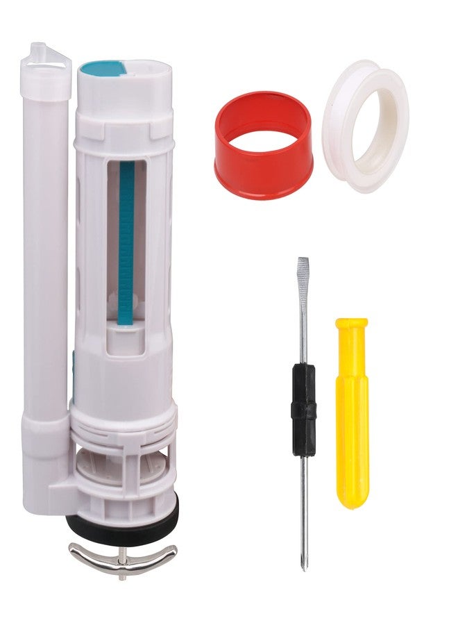 Doublelife SHANOER Toilet Push Button Valve Replacment Dual Flush 9.84inch Height Fit for Drain Diameter 2.56-2.95" White - Image 1