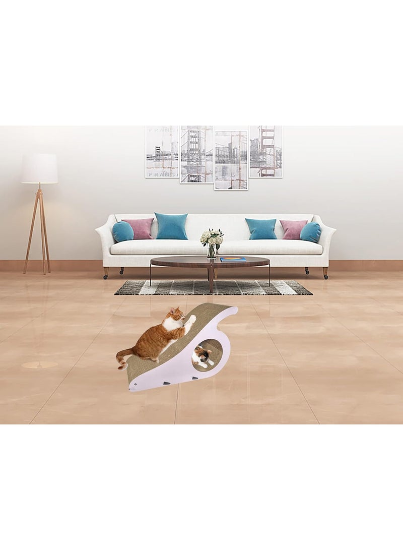 أن ان سي بيتس لوح خدش للقطط مع عشبة النعناع البري، ونفق للقطط، وكرتون مموج، لوح خدش متين للقطط والقطط الصغيرة داخل المنزل، مصمم لحماية الأثاث، لوح خدش للقطط 40 سم (وردي) - Image 5