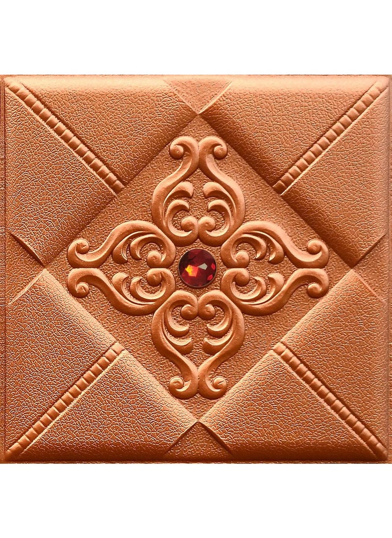30# lens 3D 3D soft bag Wall living room bedroom TV background wall anti-collision self-adhesive decoration wall sticker R14-2 copper 