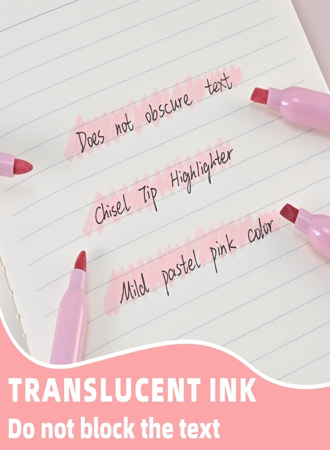 Cgerma Pink Highlighter 12 Pack, Mild Pastel Color, Chisel Tip Bible Highlighters No Bleed, Quick-Drying, Cute Aesthetic Markers for Journaling, Bible Study, School Office Supplies - Image 5