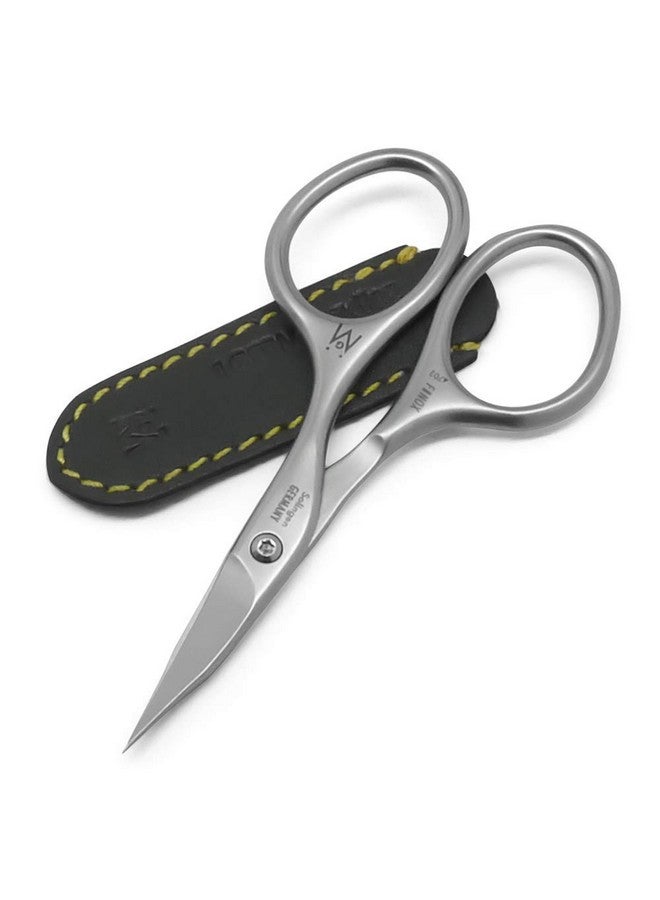 GERMANIKURE Nail and Cuticle Scissors - FINOX Stainless Steel Professional nail scissors for nail tips - nail scissors curved Manicure Tools in Leather Case - Ethically Made in Solingen Germany - 4702 - Image 1