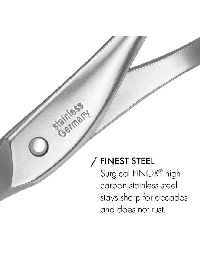 GERMANIKURE Nail and Cuticle Scissors - FINOX Stainless Steel Professional nail scissors for nail tips - nail scissors curved Manicure Tools in Leather Case - Ethically Made in Solingen Germany - 4702 - Image 5
