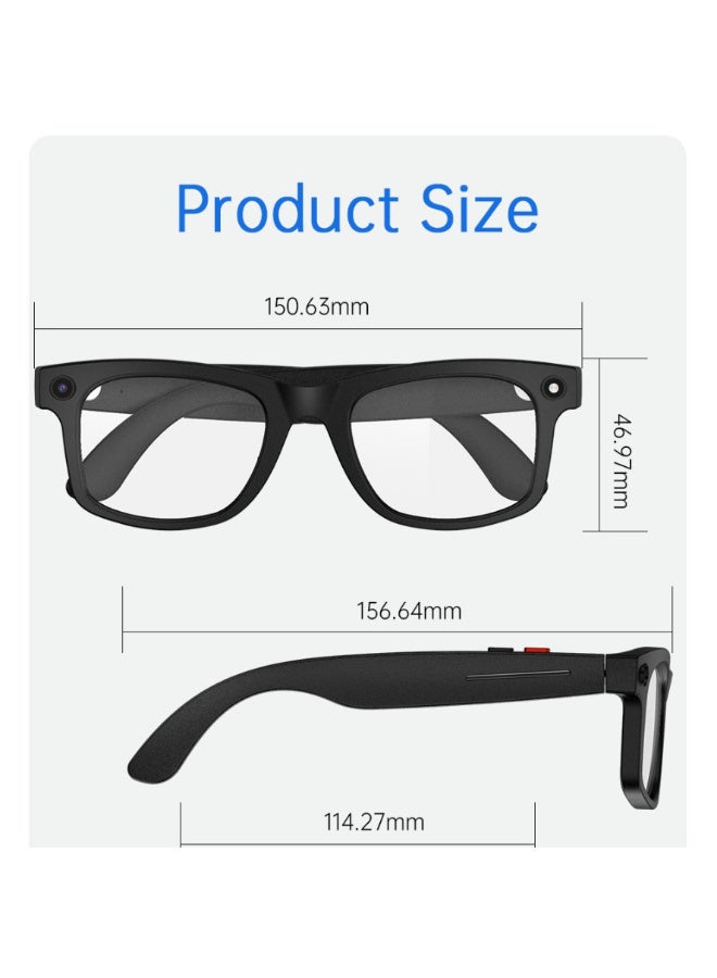 ZESITH S2 AI Smart Glasses, AI Translation, Real-Time Interpretation, AI Image Recognition, HD Video Recording, Black - Image 3