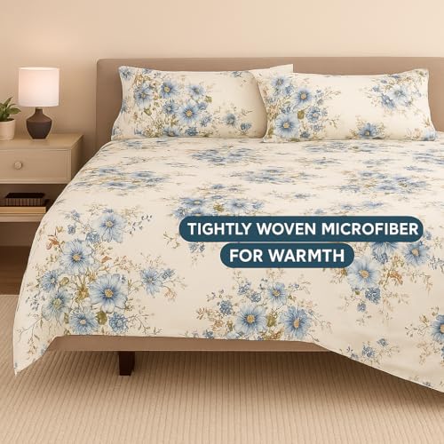 Bhoomi Impex Bedsheet for Double Bed with Pillow Covers – Garden Bloom Print Colorful Floral Paradise | Soft, Breathable, Cute Aesthetic - Image 3