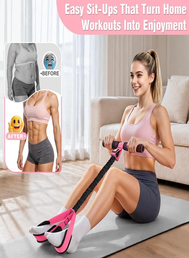 KUZARO Upgraded Pedal Resistance Band with Handles, Multifunction Foot Pedal Resistance Bands for Abdomen,Waist,Arm, Core/ABS,Leg Workout at Home - Physical Therapy,Stretching,Strength Equipment (Pink) - Image 2