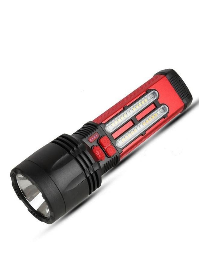 Crony W5122A Solar Energy Flashlight Plastic with Lamp Bead 18650 Battery 2000mAh Switch Type-C Port USB Charging - Image 1