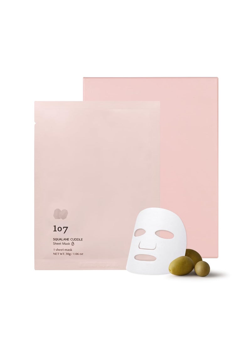 107 107 Squalane Cuddle Sheet Mask 30g  106 oz  5 Sheets Set  Facial sheet mask  Korean facial mask  Korean skin care  Moisturizing  Hydrating 