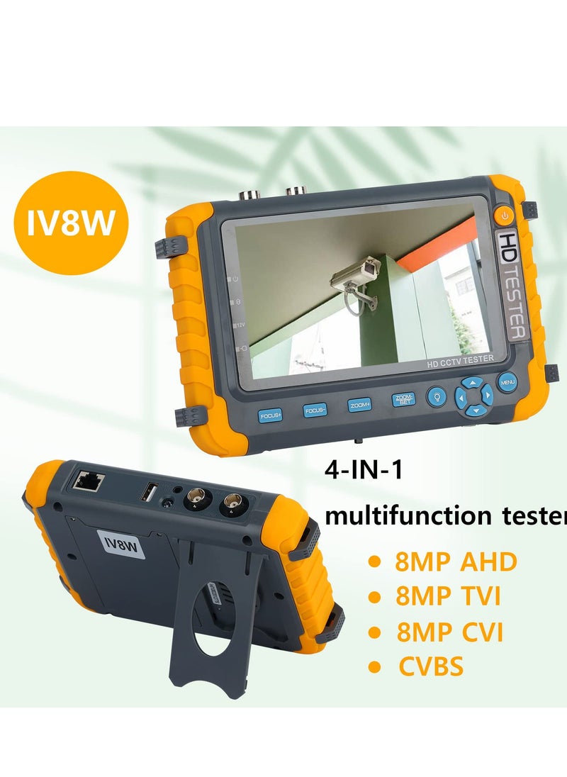 KASTWAVE - 5 Inch 4 in 1 CCTV Monitor Camera Tester, AHD/TVI/CVI/CVBS Coaxial Analog Video Monitor Tester, UTP/PTZ Cable Test for 1080P/3 4 5 8MP, VGA HDMI Input/DC12V Output Camera Portable CCTV Tester - Image 1
