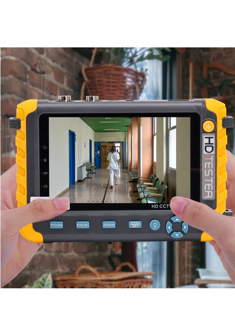 KASTWAVE - 5 Inch 4 in 1 CCTV Monitor Camera Tester, AHD/TVI/CVI/CVBS Coaxial Analog Video Monitor Tester, UTP/PTZ Cable Test for 1080P/3 4 5 8MP, VGA HDMI Input/DC12V Output Camera Portable CCTV Tester - Image 1