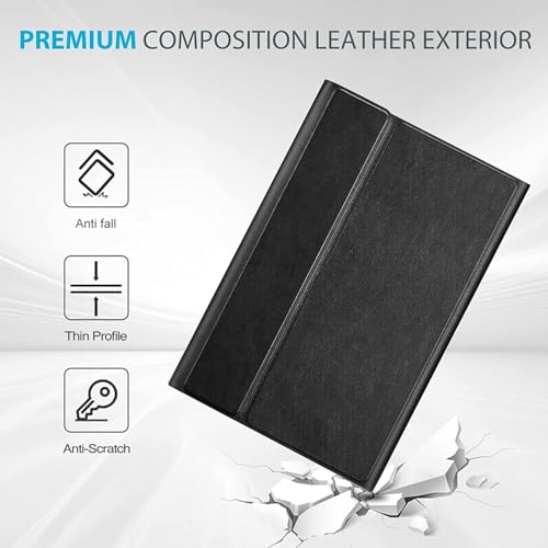 ProElite Keyboard case for Samsung Galaxy Tab S9 FE 10.9/Tab S10 Lite 10.9"/S10 FE 10.9 inch/S9 11 inch with S Pen Holder, Magnetic Detachable Wireless Bluetooth Keyboard, Black - Image 3