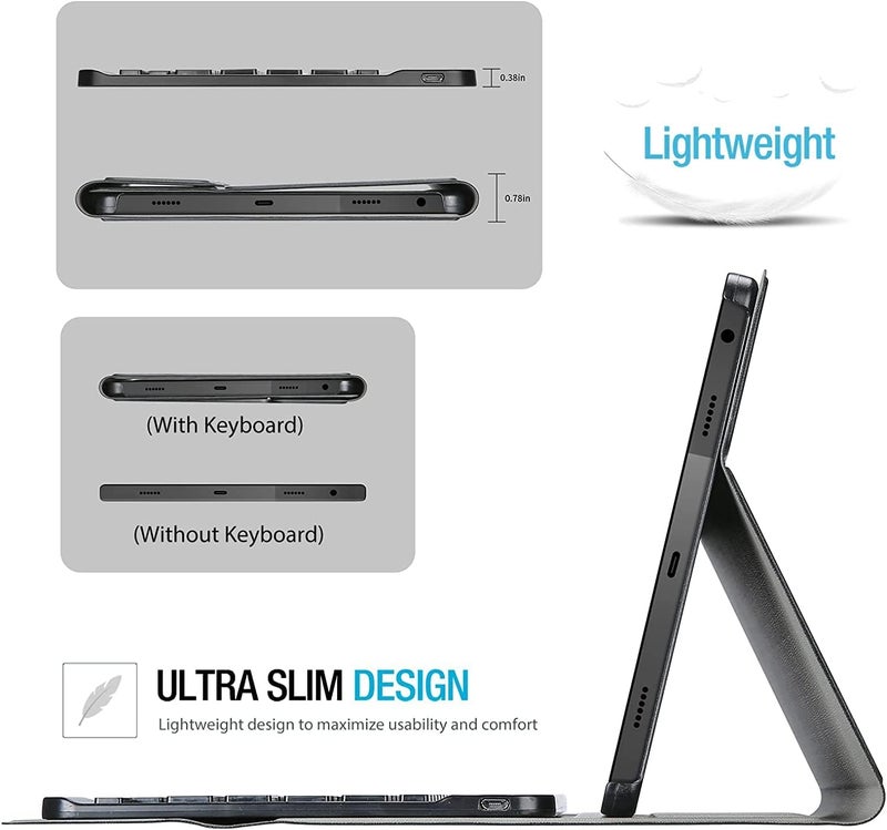 ProElite Keyboard case for Samsung Galaxy Tab S9 FE 10.9/Tab S10 Lite 10.9"/S10 FE 10.9 inch/S9 11 inch with S Pen Holder, Magnetic Detachable Wireless Bluetooth Keyboard, Black - Image 4