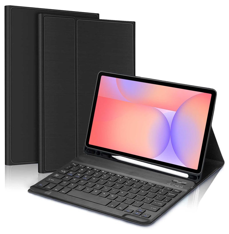 ProElite Keyboard case for Samsung Galaxy Tab S9 FE 10.9/Tab S10 Lite 10.9"/S10 FE 10.9 inch/S9 11 inch with S Pen Holder, Magnetic Detachable Wireless Bluetooth Keyboard, Black - Image 1