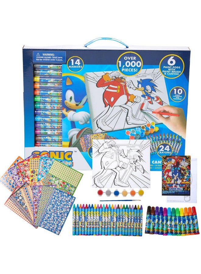 Innovative Designs Sonic The Hedgehog Creative Coloring Canvas Painting and Activity Set for Kids, 1000+ pcs - Image 1