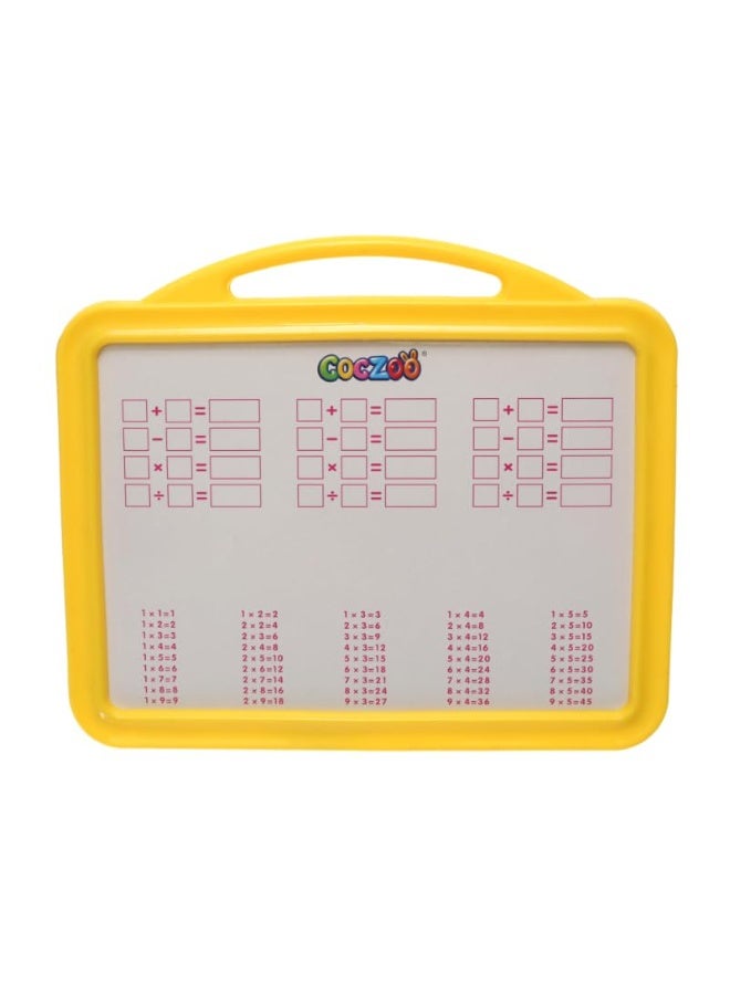 Plastic Drawing And Writing Board 2 in 1 With Magnetic Alphabet letters And Creative Educational Operations Aiming To Teach Children All Educational Skills  - Yellow - Image 3