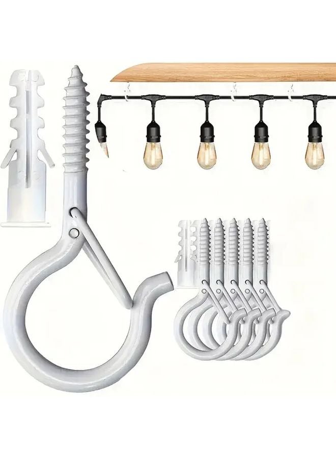 10 قطعة مجموعة خطافات السقف المضادة للصدأ 2.2 بوصة مع خطافات براغي مقواة - Image 1