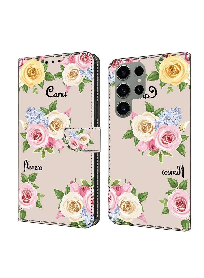 S-TOP Case For Samsung Galaxy S23 Ultra 5G Fresh Painted Leather Phone Case - Image 1