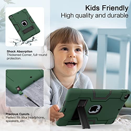 Cantis Case for ipad 9th Generation/ 8th Generation/ 7th Generation, Slim Heavy Duty Shockproof Rugged Protective Case with Built-in Stand for iPad 10.2 inch 2021/2020/2019, Alpine Green+Black - Image 4