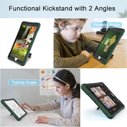 Cantis Case for ipad 9th Generation/ 8th Generation/ 7th Generation, Slim Heavy Duty Shockproof Rugged Protective Case with Built-in Stand for iPad 10.2 inch 2021/2020/2019, Alpine Green+Black - Image 2