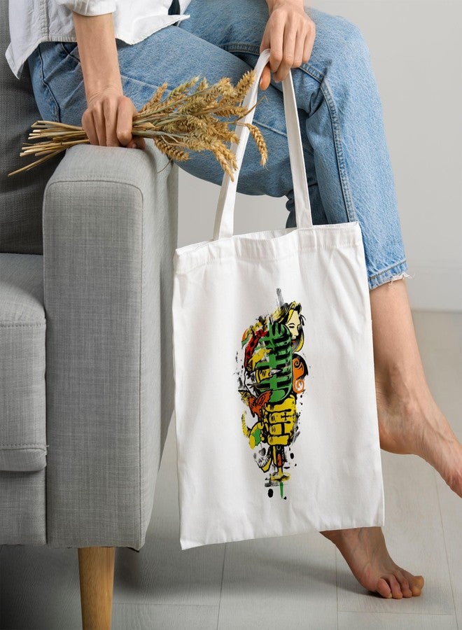 ARTBUG Tote Bag for Women with zip, Aesthetic Canvas tote bag for college girls, office, stylish and reusable - Music - D No - 130 - Image 2