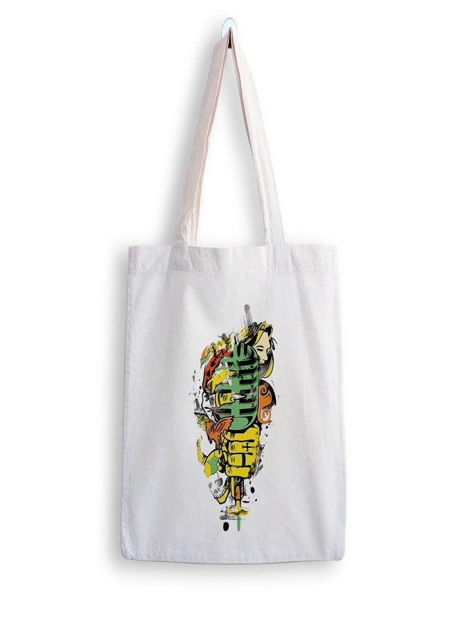 ARTBUG Tote Bag for Women with zip, Aesthetic Canvas tote bag for college girls, office, stylish and reusable - Music - D No - 130 - Image 1