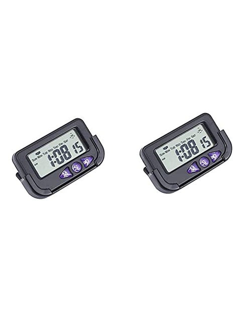 FEDUS Plastic Smart Mini Digital LED Alarm Clock with Date Time Calendar Timer Stop Watch and Flexible Stand Black 64 x 4 x 15 cm Pack of 2