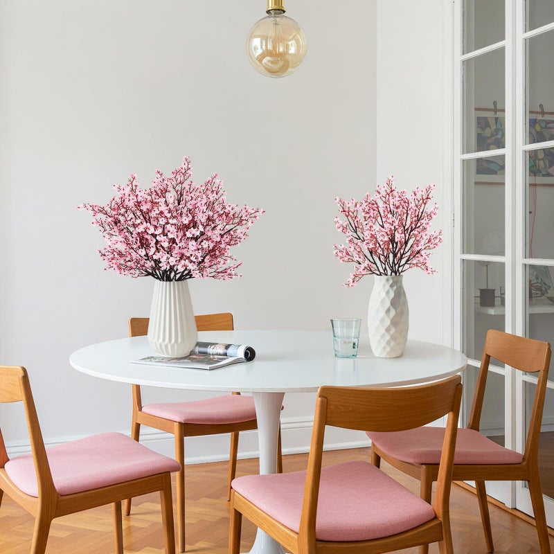 HIAGROW Babys Breath Artificial Flowers, 8 Bundles Cherry Blossom Pink Real Touch Fake Silk Flowers Bulk for Vase Home Office Wedding Spring Indoor Outdoor Centerpiece Table Party Decorations - Image 4