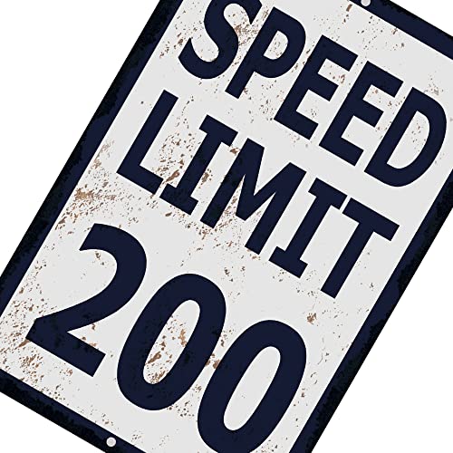 Skyocean Funny Mechanic Metal Tin Sign Wall Decor Man Cave Bar Speed Limit 200 MPH - Image 4