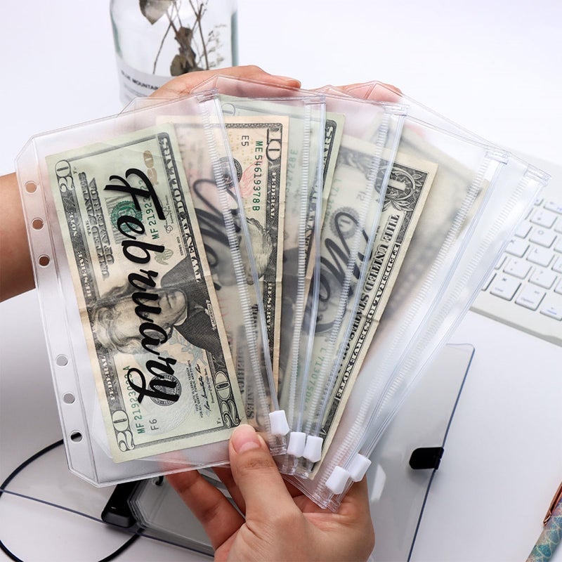XiowDow A6 Binder Pockets 12 Months Cash Envelopes for Budgeting Frosted PVC Money Organizer Monthly Cash Stuffing Envelopes Zipper Pouch for Saving Budget Binder Wallet - Image 4