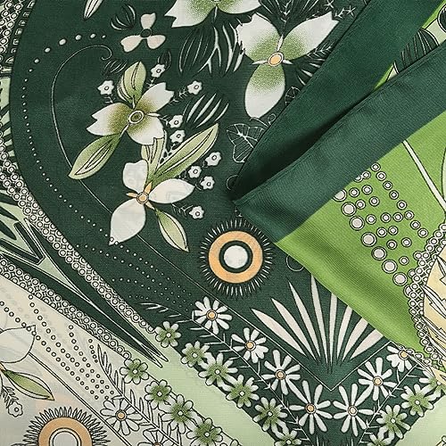 EXTREE Fashion Silky Satin Headscarf for Women Girls: Exquisite Pattern Lightweight Silk Graceful Scarfs 27.5 x 27.5 inches - Image 5