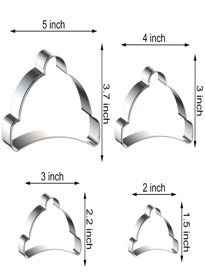 QAAQS Christmas Winter Hat Cookie Cutter Set for Baking - 5 Inch, 4 Inch, 3 Inch, 2 Inch - 4 Piece QAAQS Cookie Cutters Shapes Molds - Stainless Steel - Image 2