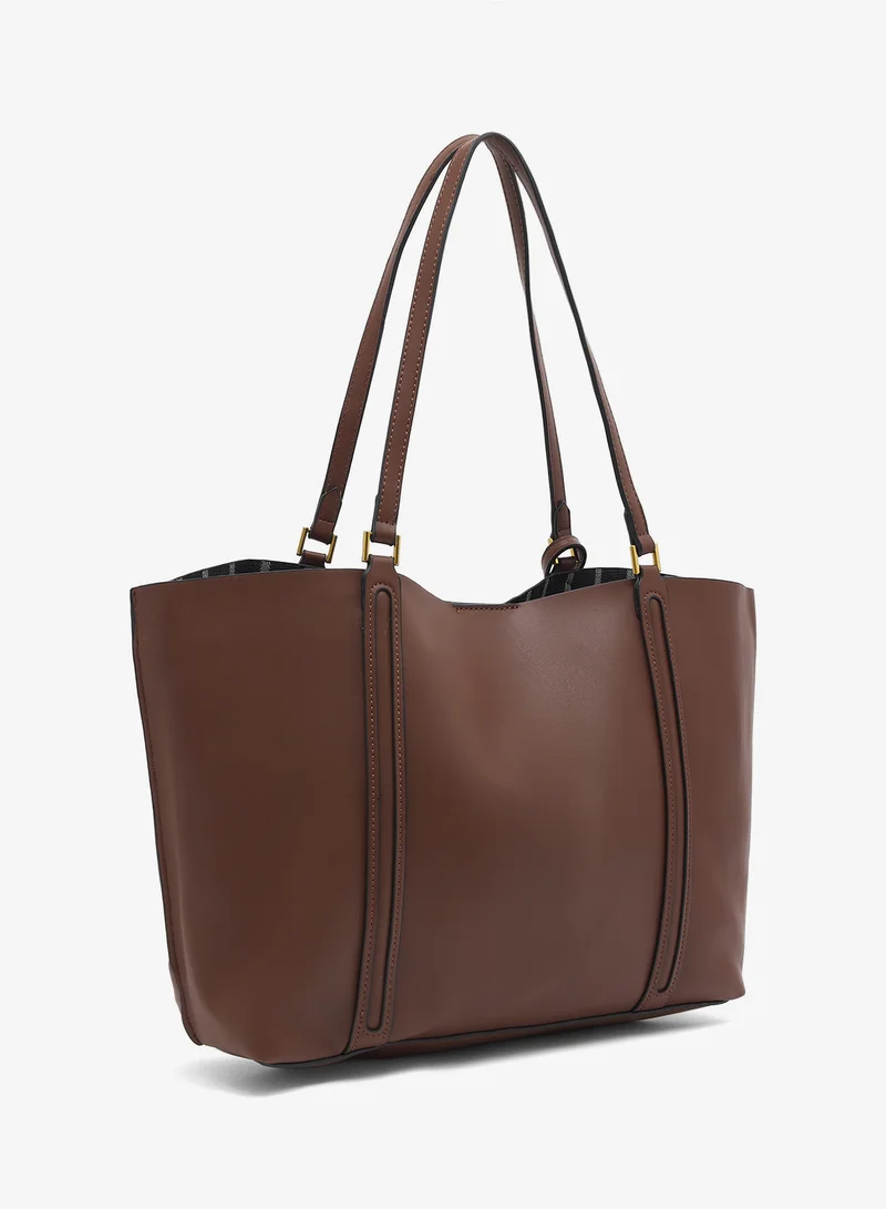 ELLA Structured Tote With Tag Detail