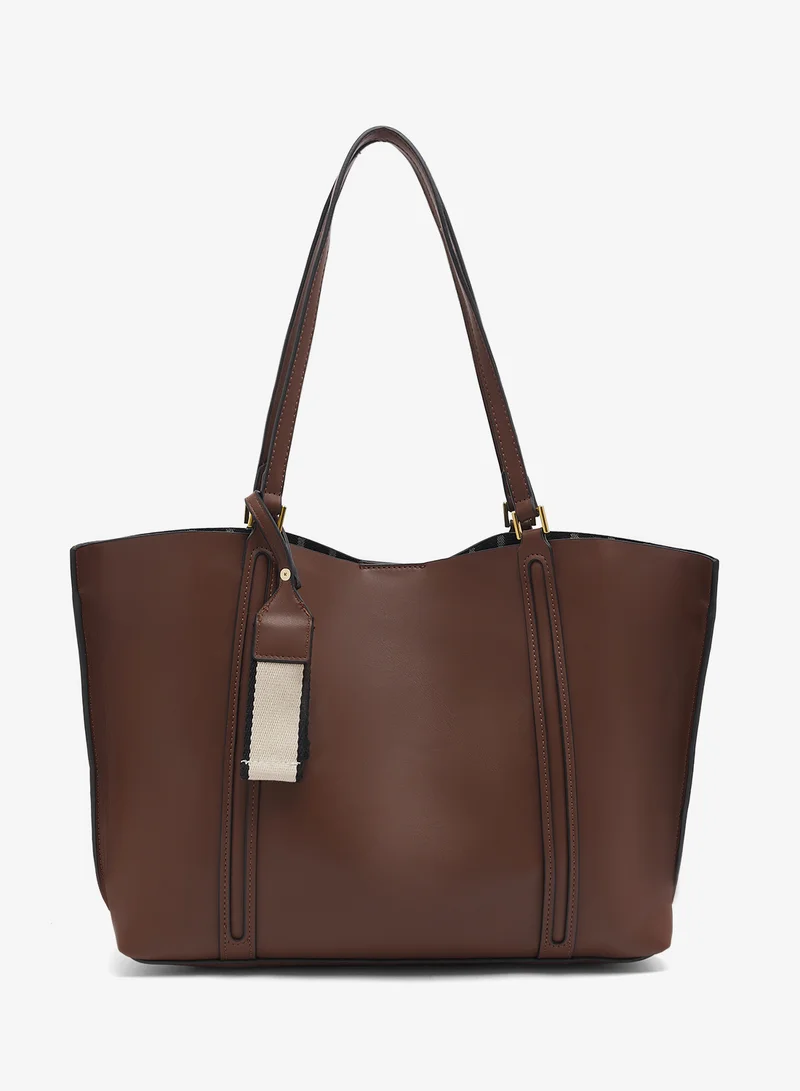 ELLA Structured Tote With Tag Detail
