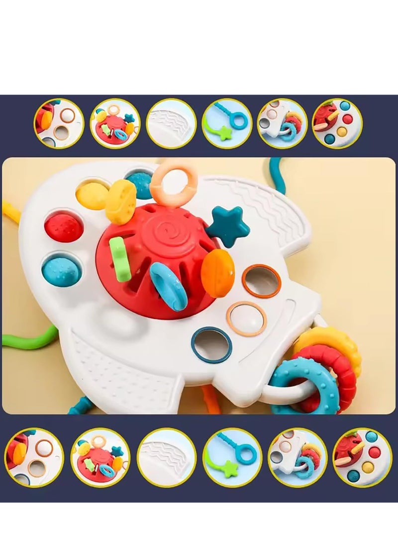 31PCS 6 in 1 Montessori Toys, Infant Sorter Sensory Bins for Toddlers 6-12m, Stacking Blocks, Silicone Teething Toys,Baby Pull String Toy for Boys and Girls - Image 5