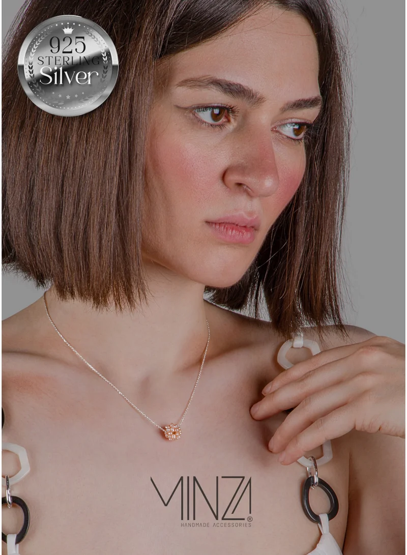 Minza " Ariel " Pure 925 Sterling Silver, Pearl Stone, Handmade Necklace for Women, Pendant and Chain Necklace, 1.00 grams of Silver, Jewelry for Casual & Special Occasion