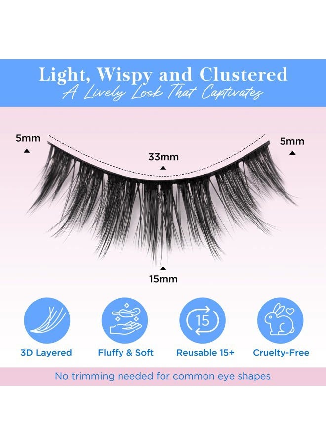 BEPHOLAN Lashes Natural Look False Eyelashes - Bepholan Fake Eyelashes 3D Super Fluffy False Lashes Black Band Wispy Lashes 3-Pack Faux Mink Lashes,XMZ21-3 - Image 2
